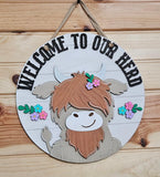 10" Welcome to our herd doorhanger