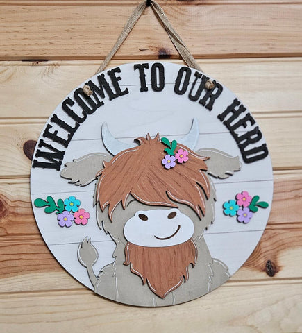 10" Welcome to our herd doorhanger