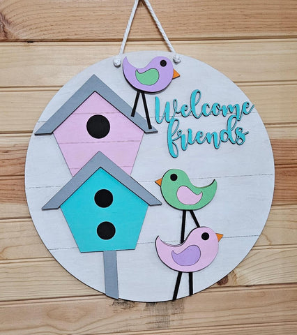 18"Birdhouse Doorhanger