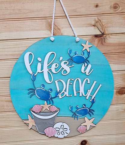 18" Life's A Beach Doorhanger